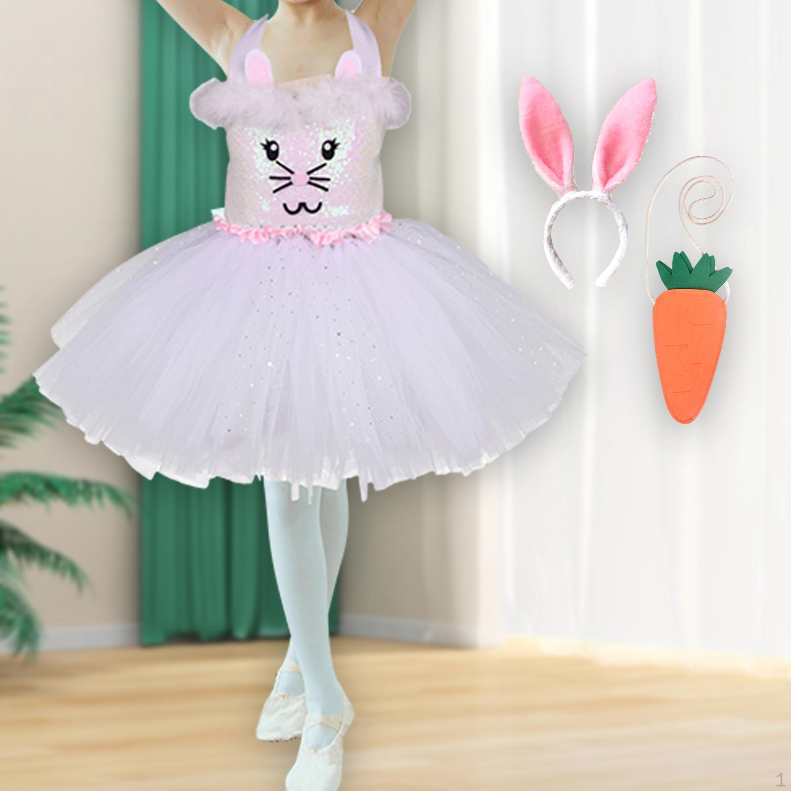 Mädchen-Osterhasen-Tutu-Kleid, Ohren, Haarreifen, Strampler-Outfit für Karneval 120cm