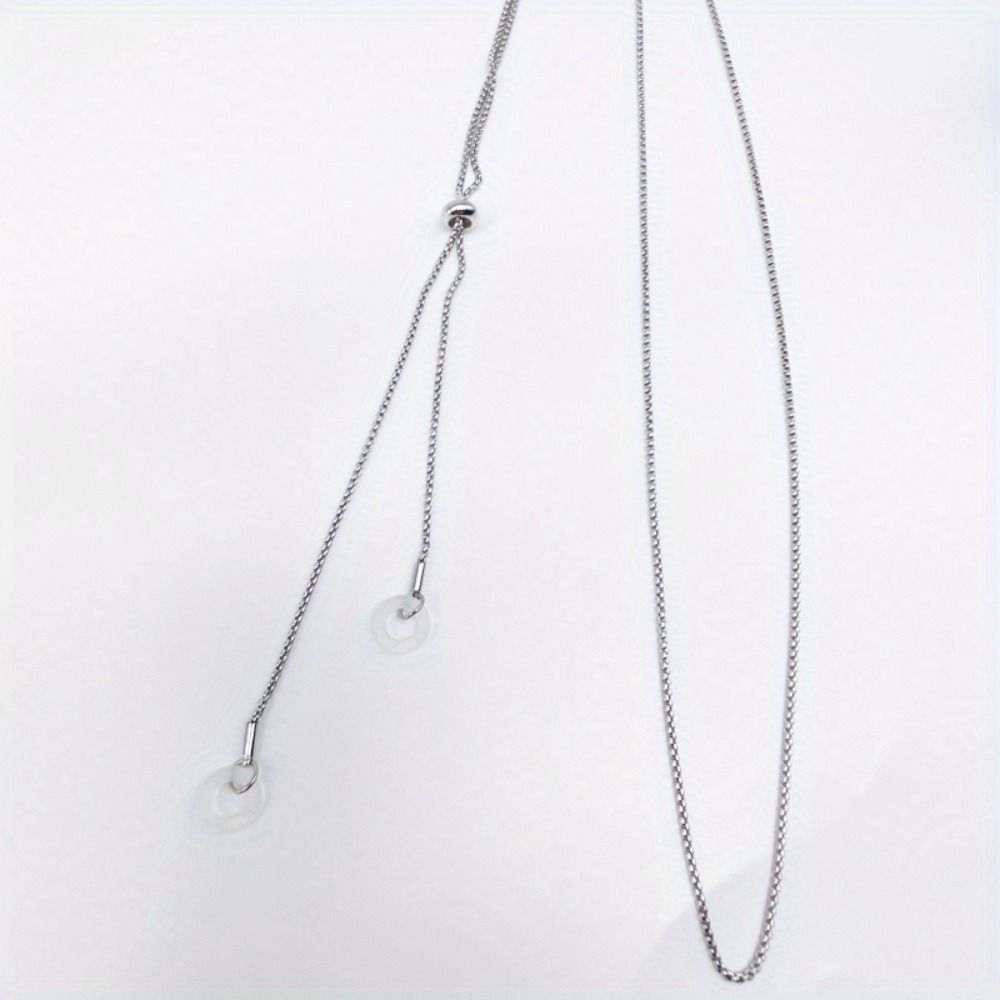 Edelstahl Anti-Verlust Ohrhörer Kette Halter Clips Ohr Hängend Bluetooth Ohrhörer Halter Metall Schutz Kette silber