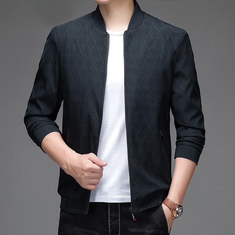 Herbst Stehkragen Jacke Herren Lässig Papa Herbst Vaters Jacke Herren Trendig Hübsch Locker Dünne Jacke XXXXL