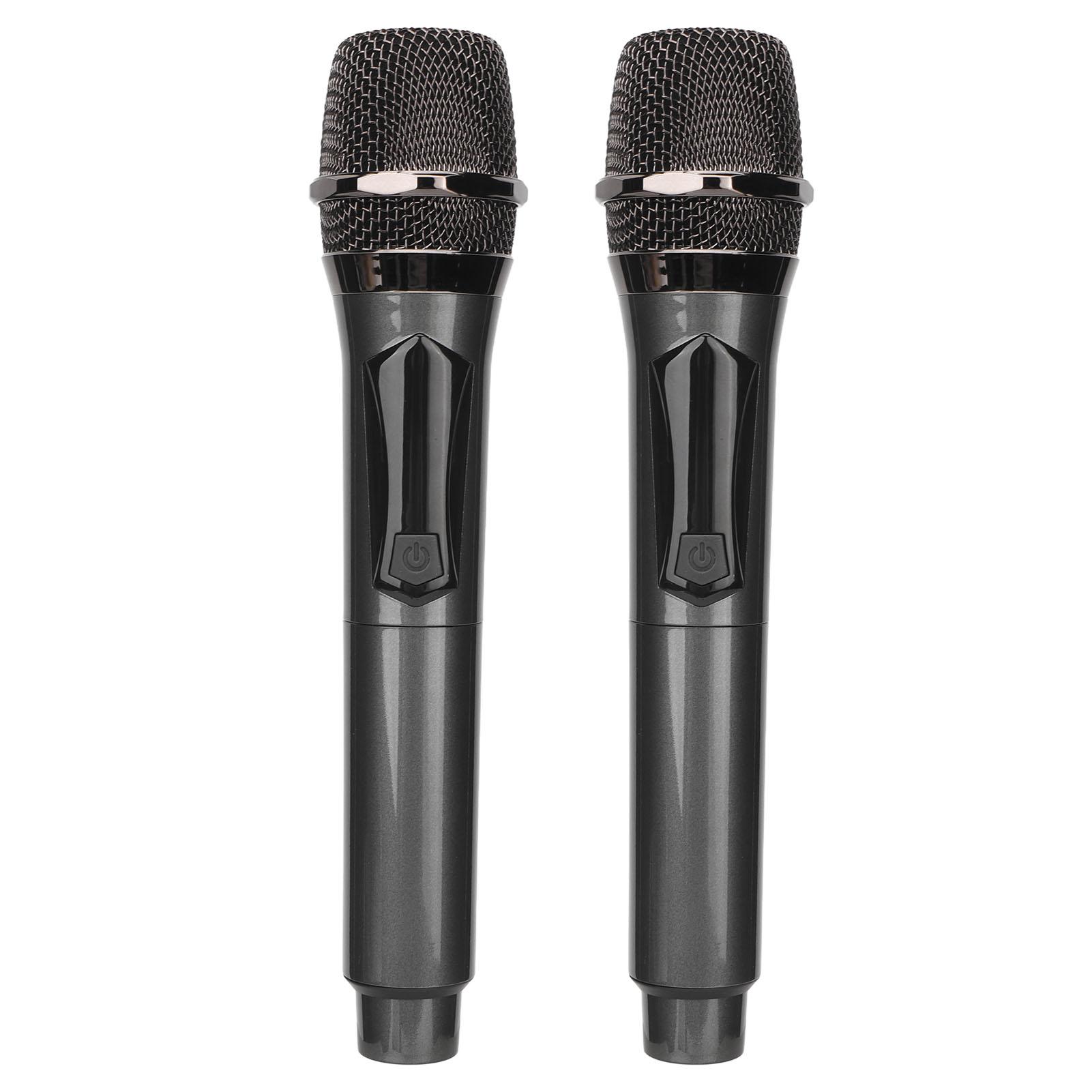 Drahtloses Mikrofon 1 für 2 Duales Tragbares Handheld Dynamisches Karaoke-Mikrofonsystem mit Wiederaufladbar