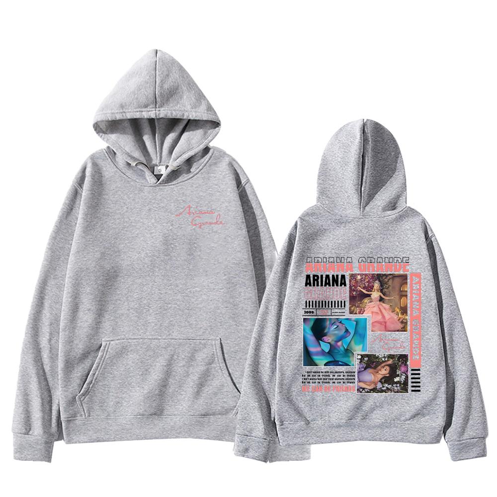 Ariana Grande Hoodies Glinda Die Gute Böse Pullover Männer Frauen Niedliche Kleidung Übergroßes Sweatshirt Neu Langarm Mode Kapuzenpullover XS graue
