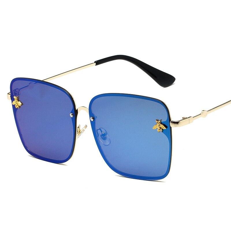 Luxus Marke Design Mode Biene Sonnenbrille Frauen Vintage Gradienten Schatten Sonnenbrille Für Weibliche Neue gold F silver blue