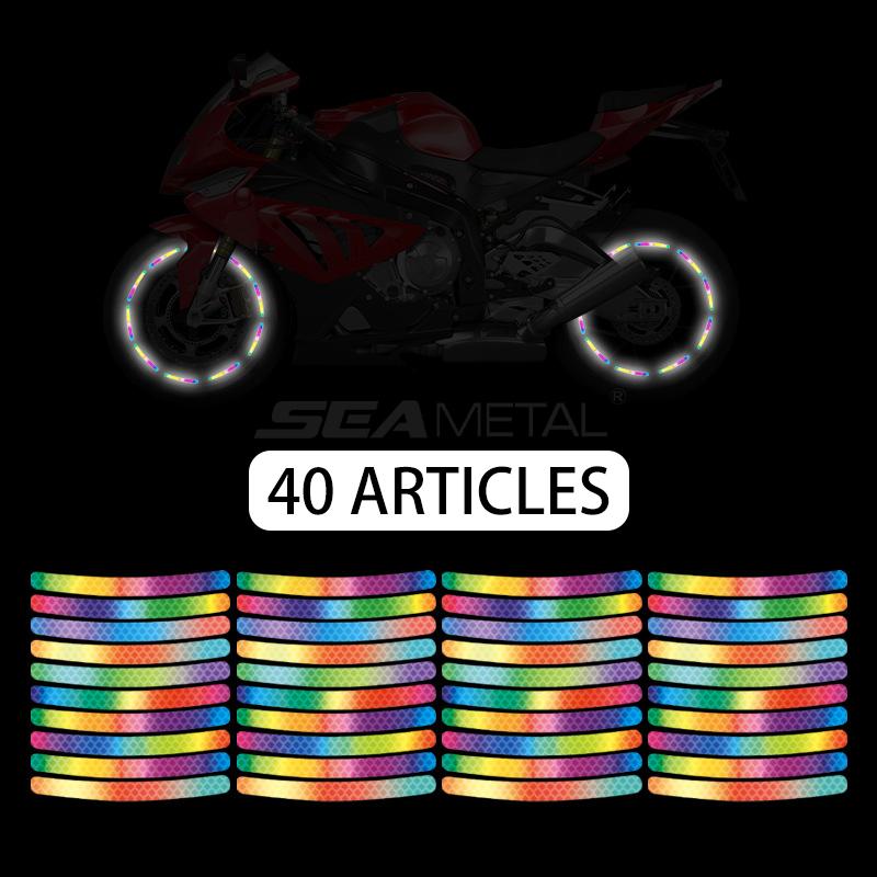 SEAMETAL 40PCS Auto Rad Wasserdicht Reflektierende Aufkleber Reifen Dekoration Aufkleber Radnabe Leuchtende Aufkleber Type A 40pcs