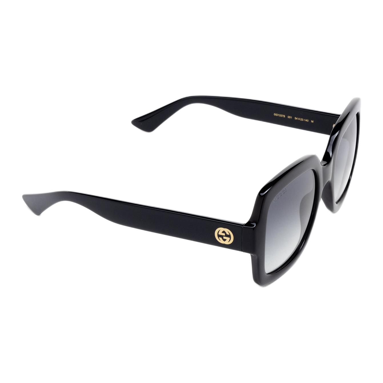 Gucci Farbverlauf Kühl Bequem Spritzgegossene Quadratische Sonnenbrille Damen Sonnenbrille Schwarz GG1337S-001 Dust Bag+Eyeglass Case (Random Color)