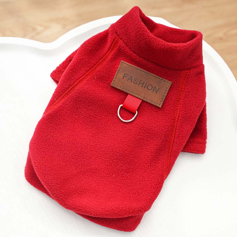 Warmer Hundemantel für den Winter, weicher, dicker Hundepullover für kleine und mittelgroße Hunde, Katzen, Welpenweste, Französische Bulldogge, Chihuahua, Yorkies, Kostüme S rot