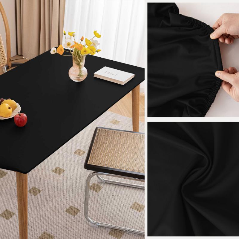 Vinyl Tischdecken - Rechteckige Tischdecke - Vinyl Tischdecken für rechteckige Tische - Plastiktischdecken - Wasserdicht 100X100cm schwarz