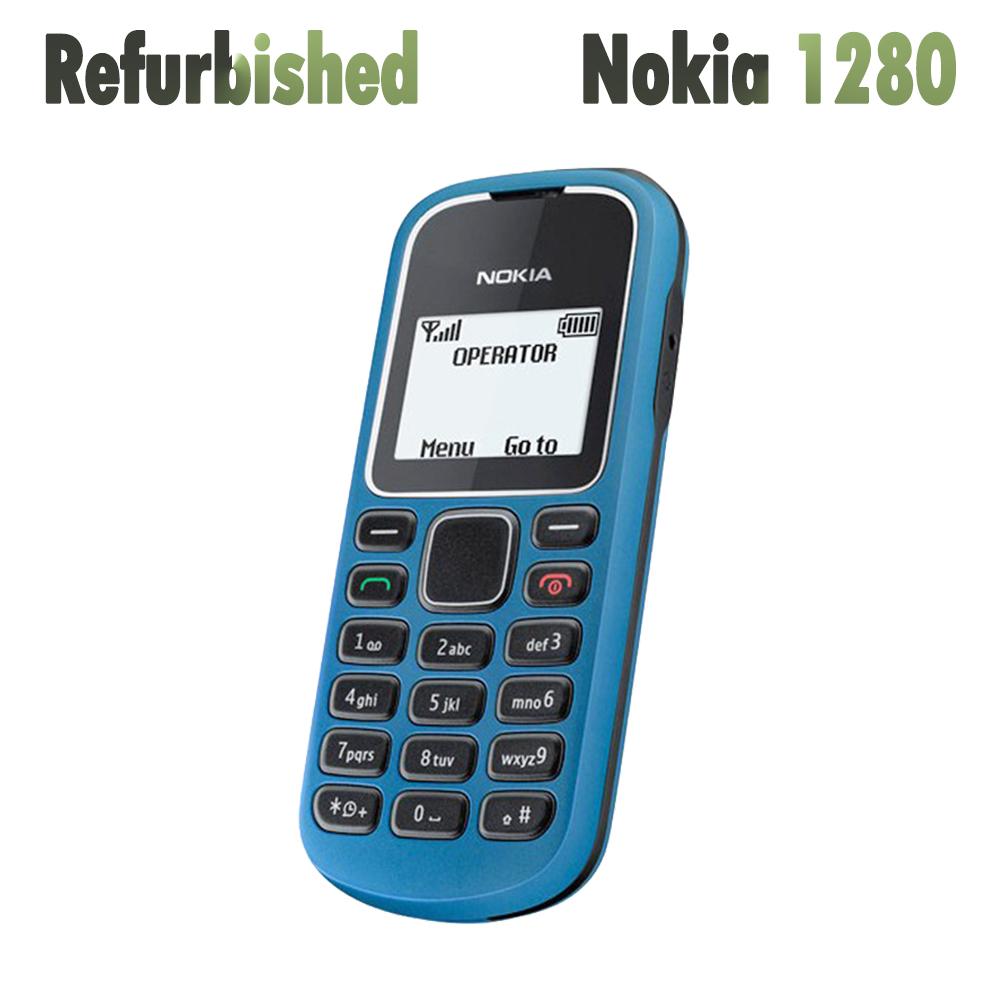 Generalüberholtes Nokia Original Nokia 1280 Mobiltelefon mit 1 SIM Simple Set schwarz