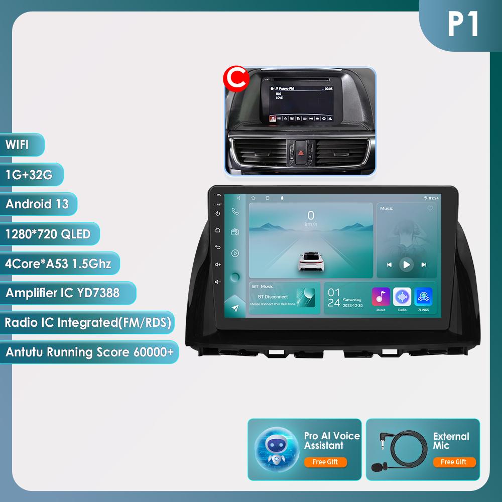 Hizpo Für Mazda CX5 CX-5 CX 5 2012 - 2015 Autoradio Multimedia Video Player Navigation Android 10 Kein 2DIN 2 DIN Carplay 4G-LTE RDS Intelligenter DVR DAB P1 C 4Core 1G 32G AI