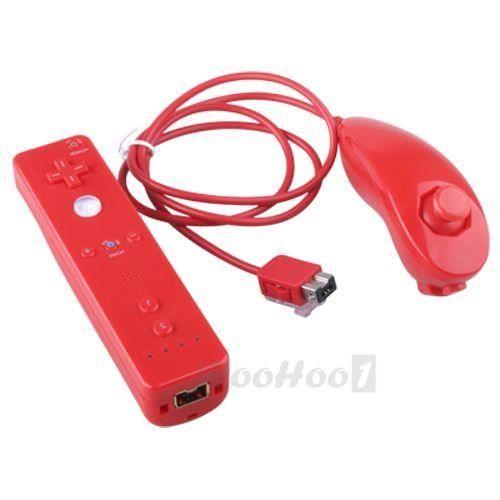 Fernbedienung + Nunchuk-Nunchuk-Fernbedienungsset für Nintendo Wii, Rot