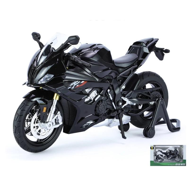 1/12 BMW S1000RR M Version Rennmotorradmodell Druckgusslegierung Metall Cross-Country-Motorradmodell Sound Light Kinderspielzeug Geschenk schwarz