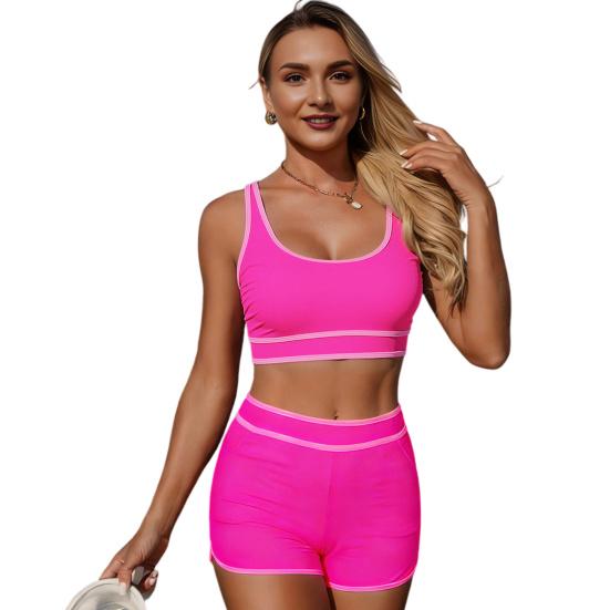 2 Stück/Set Damen Badeanzug Set Racerback Oberteile Boxershorts Oberschenkelmitte Bademode Wassersport Strand Pool Heißwasserquelle Badeanzug XL
