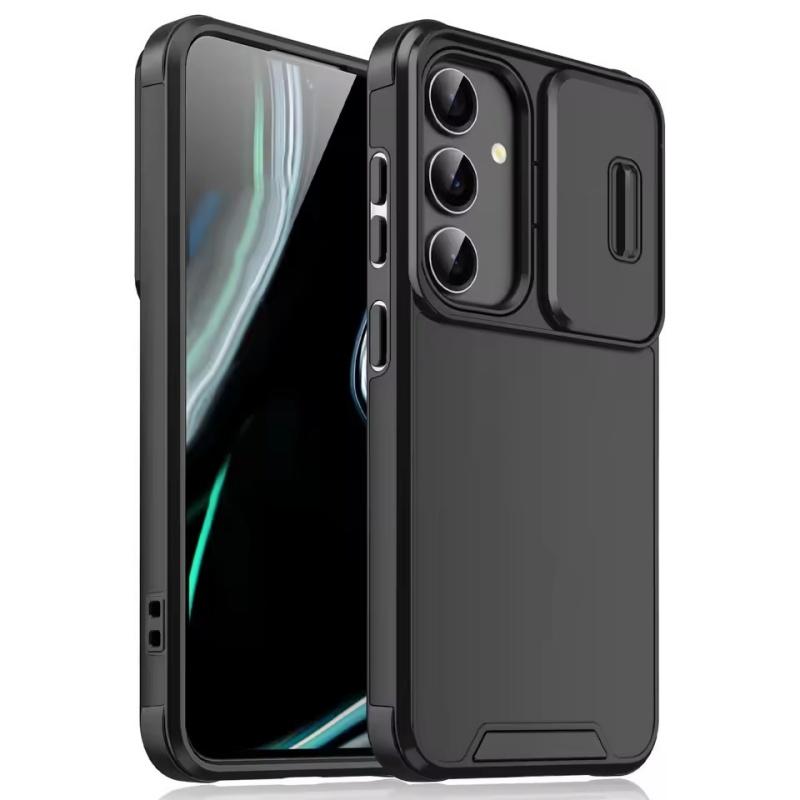 Schiebe-Kamera Handyhülle für Samsung Galaxy S25 S24 S23 S22 Ultra Plus S23 FE S21 FE S25Ultra S24Ultra 5G Hülle Silikon Coque Samsung S23 FE schwarz