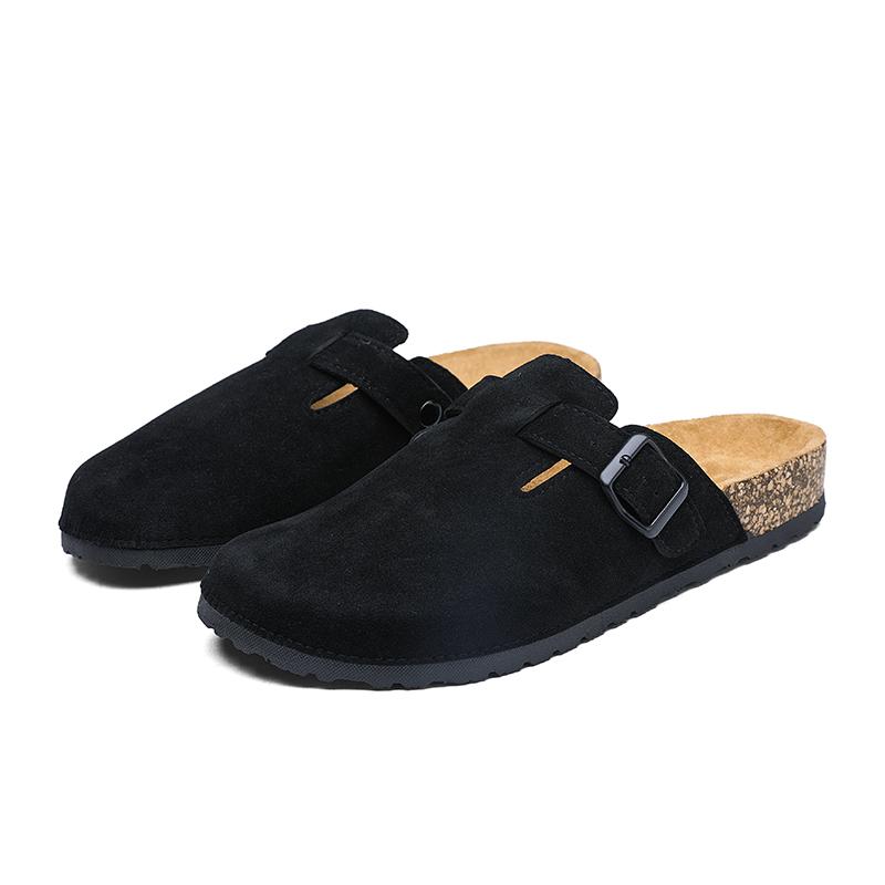 Mode Übergröße 47 Herren Halbschuhe Lässige Slipper Kork Clogs Hausschuhe Mode Wildleder Slipper Flache Sandalen Weichsohlige Lässige Sandalen 38-39
