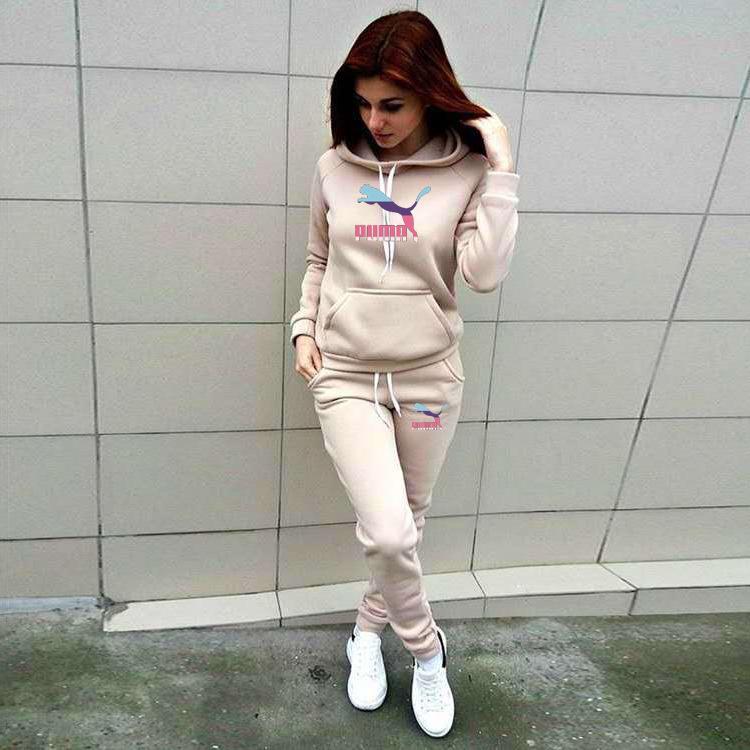 Schickes Damen-Kapuzensweatshirt & Jogginghosen-Set - Retro Europäisch/Amerikanischer Stil 2XL