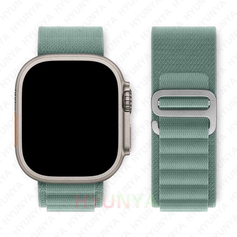 Alpines Armband für Apple Watch Armband Serie 10 9 8 7 SE Ultra 2 41mm 42mm 45mm 46mm 49mm 40mm 44mm IWatch Correa Armband 38-40-41 S10-42mm hellgrüne