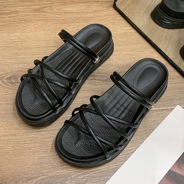 Neue Damen Sandalen Sommer Hausschuhe Weiblich Outdoor Strand Damenschuhe Lässige Gladiator Plateau Schuhe Damenschuhe Sandalen 40 schwarz