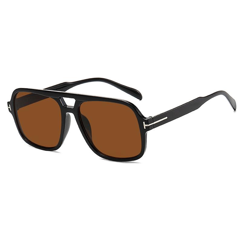 Übergroße Punk-Sonnenbrille für Damen, klassische Sonnenbrille, Retro-Sonnenbrille für Herren, Sonnenschutz, UV-Schutz, nicht polarisiert, modisches Accessoire hellbraun