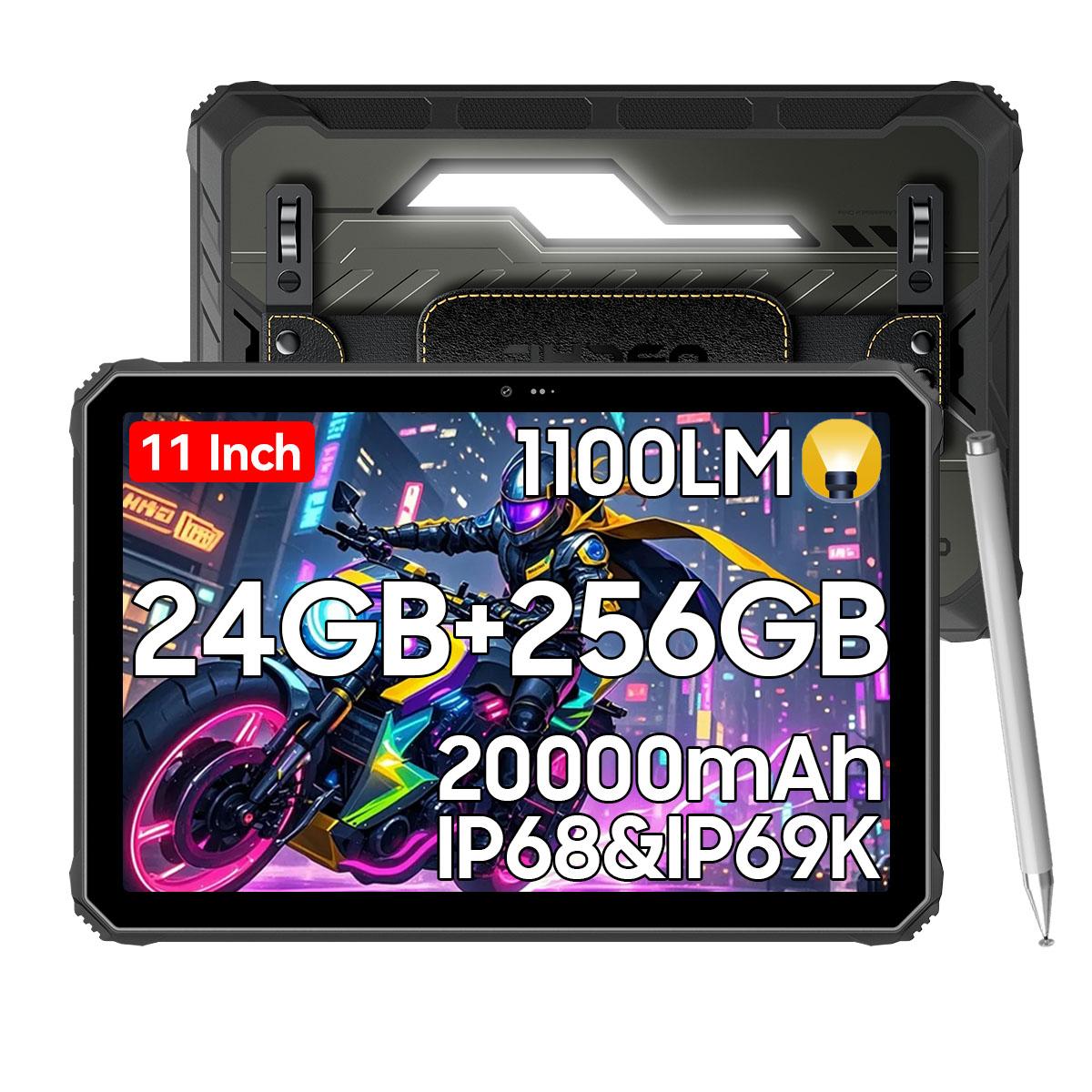 OSCAL SPIDER 10 5G Robuste Tablets Android 15 11-Zoll-Display 8+8 GB RAM 256GB ROM Tablet-PC 20000mAh 268.2*179.6*17mm only tablet schwarz