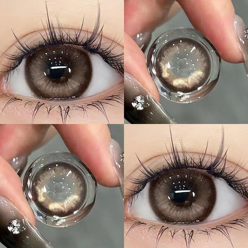 MILL CREEK 2 Stück/1 Paar Myopie-Kontaktlinsen mit Sehstärke Blau, Kosmetik, Kontaktlinsen, Schönheitspupille 14,5 mm, Grad 0–8,00 -8.00 braun