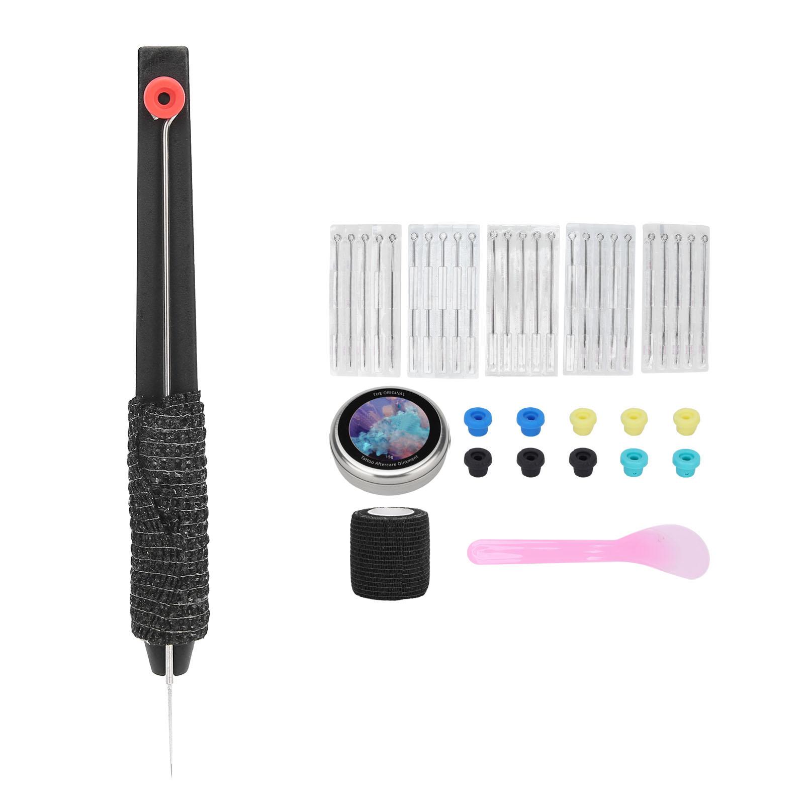 Hand Poke Tattoo Kit DIY Tattoo Zubehör Nadelset Tattoo Nadeln Verband Tattoo Ösen