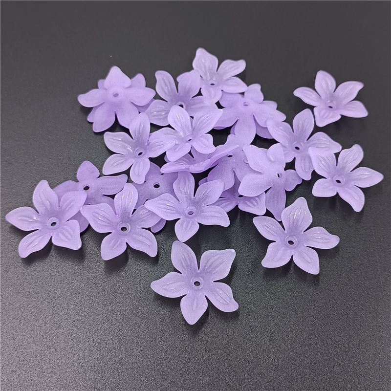 Home Partyzubehör Schmuckherstellung für Ohrringe Modeschmuck DIY Haaraccessoires Acryl Matte Perlen 20 Stück Bauhinia Blume Halter violett