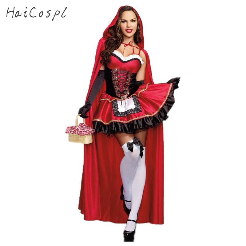 Rotkäppchen-Kostüm, Deluxe-Stickerei, sexy Kleid, Kostüm, Cosplay, Halloween, Junggesellinnenabschied m
