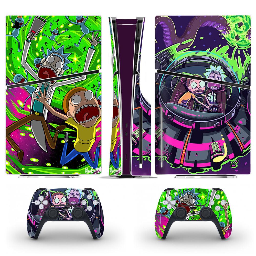 Rick and Morty Vinyl Skin für PS5 Slim Disk Edition, Konsole und Controller