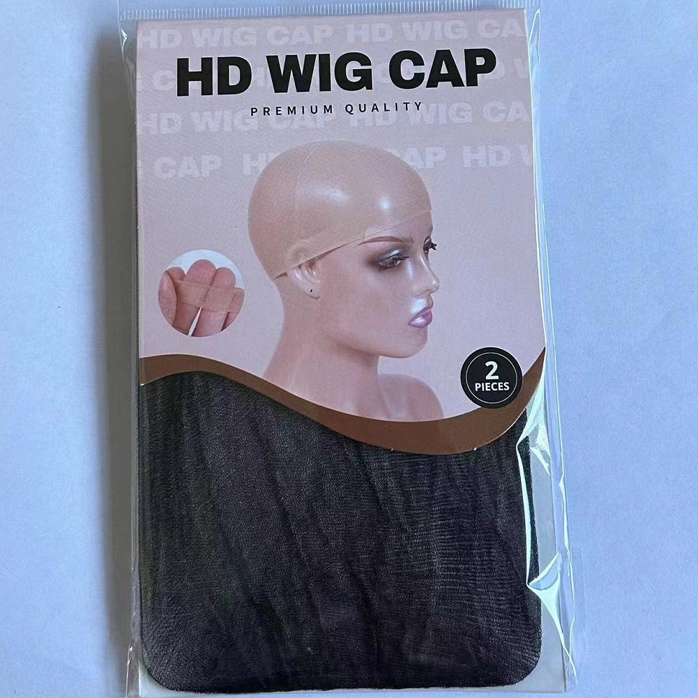 Großhandel HD Perückenkappe für Frauen Unsichtbare Ultradünne Dehnbare Strumpfkappen für Lace Front Perücken Transparente Perückenkappe Dünne Nylonkappe schwarz