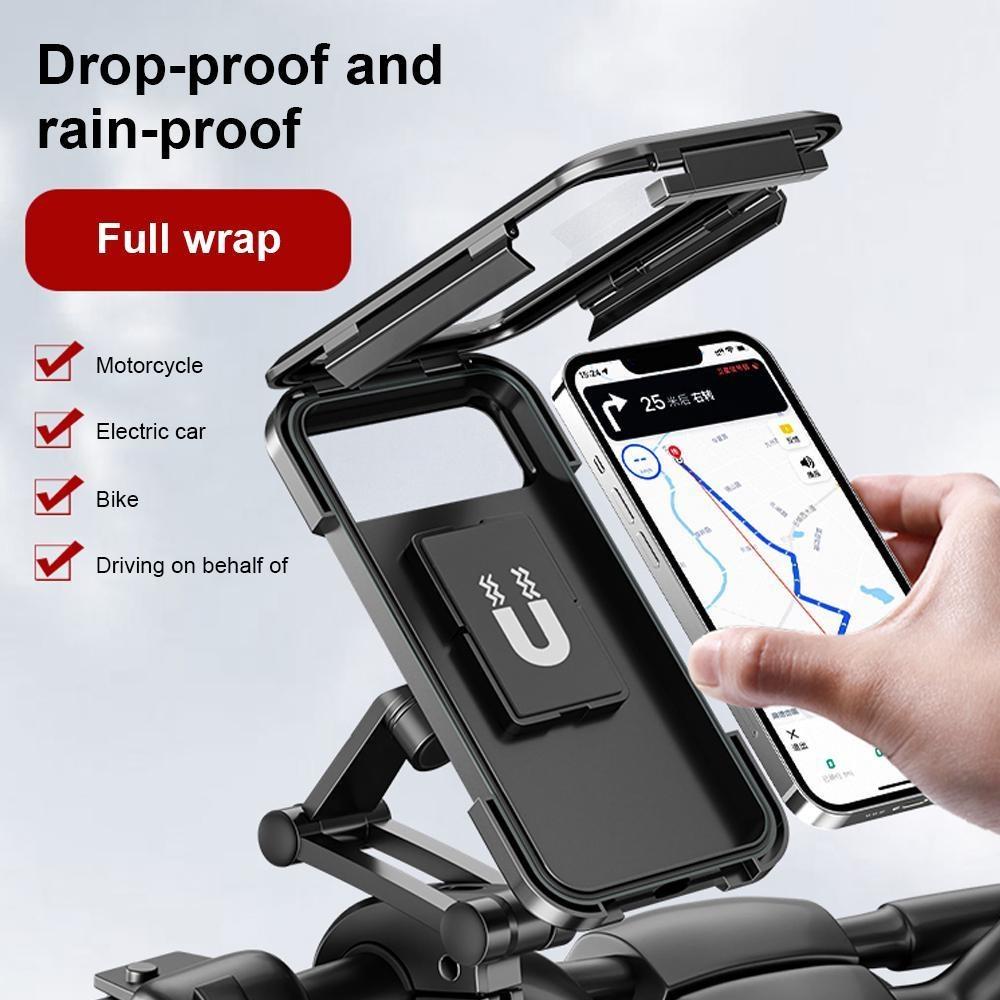 Wasserdichter Motorrad-Handyhalter, unterstützt universelles Fahrrad-GPS, 360° drehbar, verstellbarer Motorrad-Handyhalter