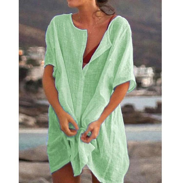 Frühlings- und Sommerkleider in Übergröße, modische Kleidung, lässige Kurzarmkleider für Damen, Strandkleidung, Robe Femme, Bademode, Überzug XXL grün