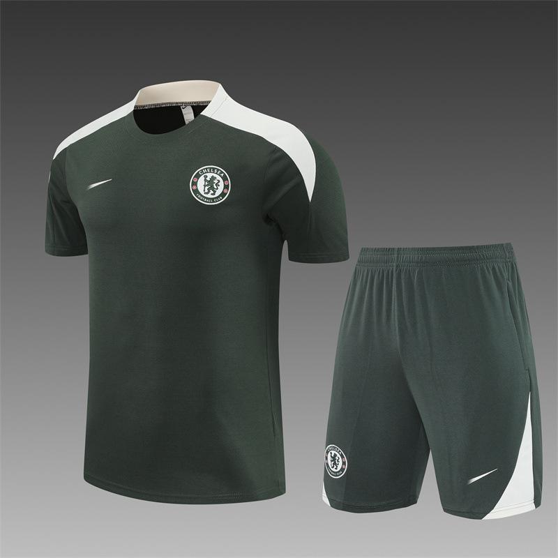 Chelsea Fußballtrikot Spiel Trainingstrikot Set Herbst Und Winter Halb-Pull Aufwärmtrikot Vor Dem Spiel Kinder Kurzarm 20