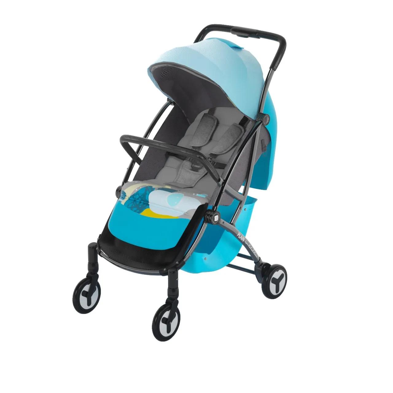 Kinderwagen geht aus, faltbarer Kinderwagen, zusammenklappbarer, kompakter und tragbarer Kinderwagen mit einem Knopf für 1 bis 3 Jahre, großer, geräumiger Kinderwagen 66*30*47cm blau