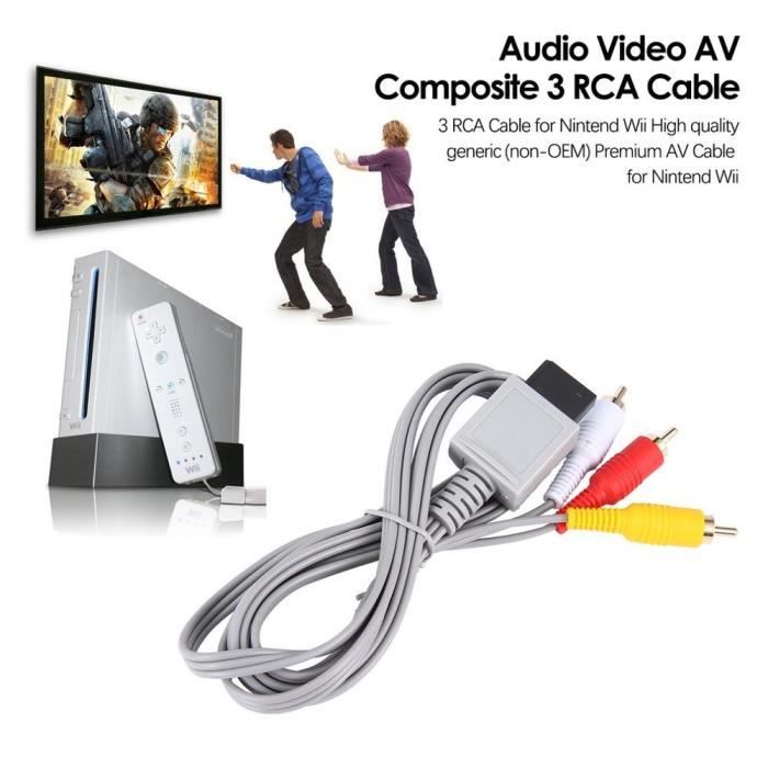 1,8 Meter 3-RCA-vergoldetes Composite-AV-Audio-Video-Kabel für Nintendo Wii