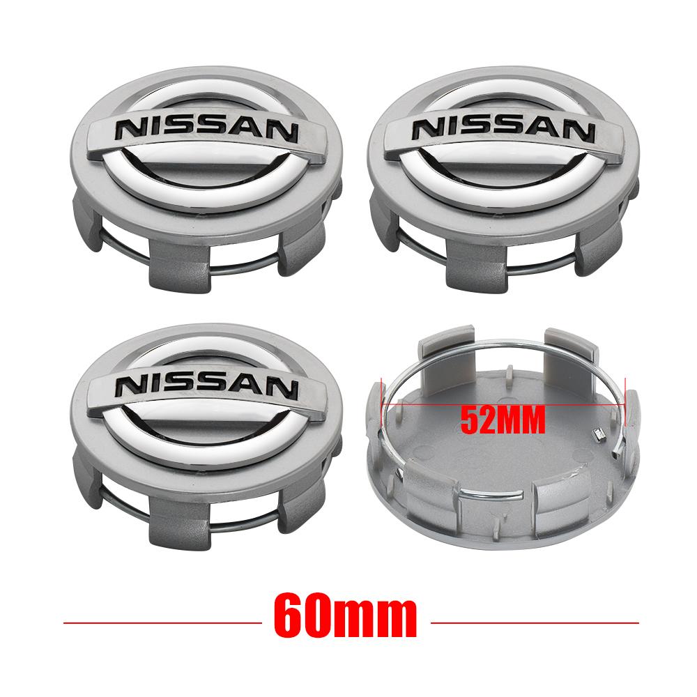 4 STÜCKE 60MM Für Nissan Qashqai J11 J10 Leaf X-Trail T32 T33 March Tiida Kicks Versa Juke Auto Radmitte Nabenkappen Logo Abdeckung weiß