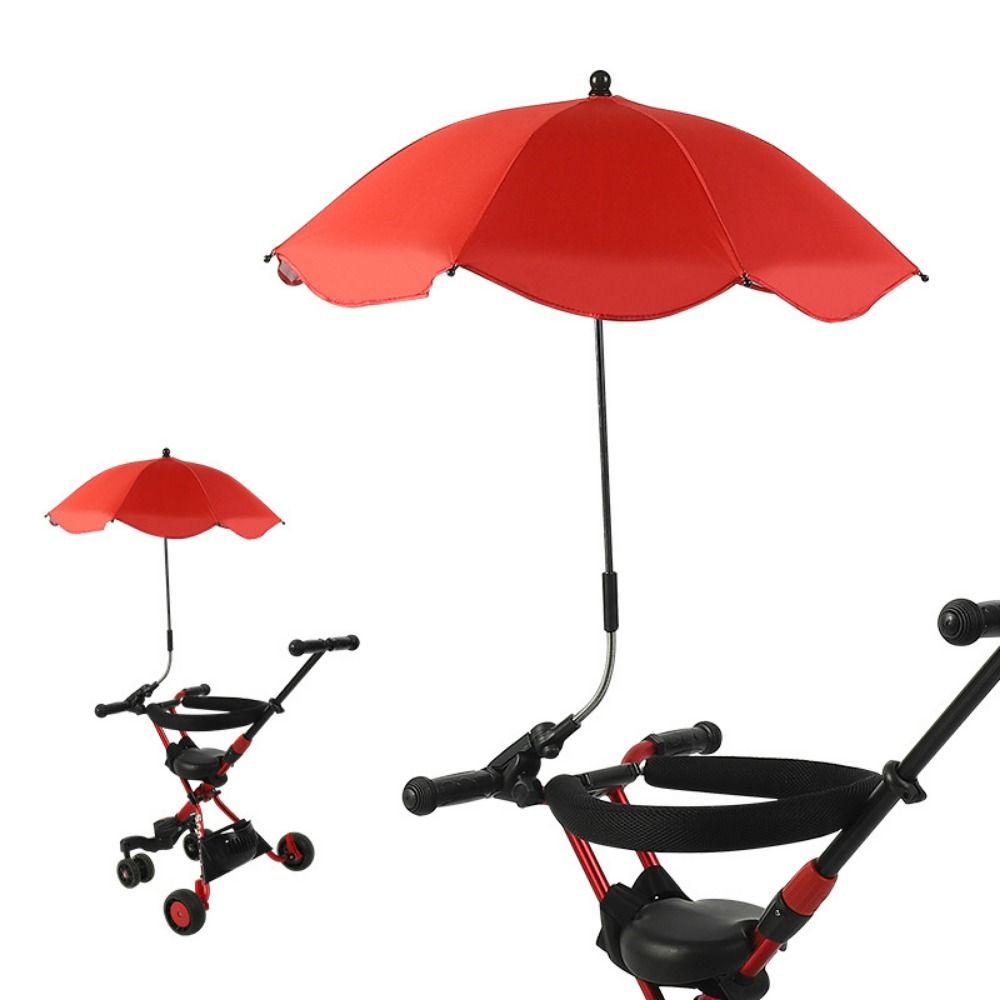 UV-Schutz Kinderwagen Sonnenschirm Verstellbarer Kinderbuggy Sonnenschirm Kinderwagen rot