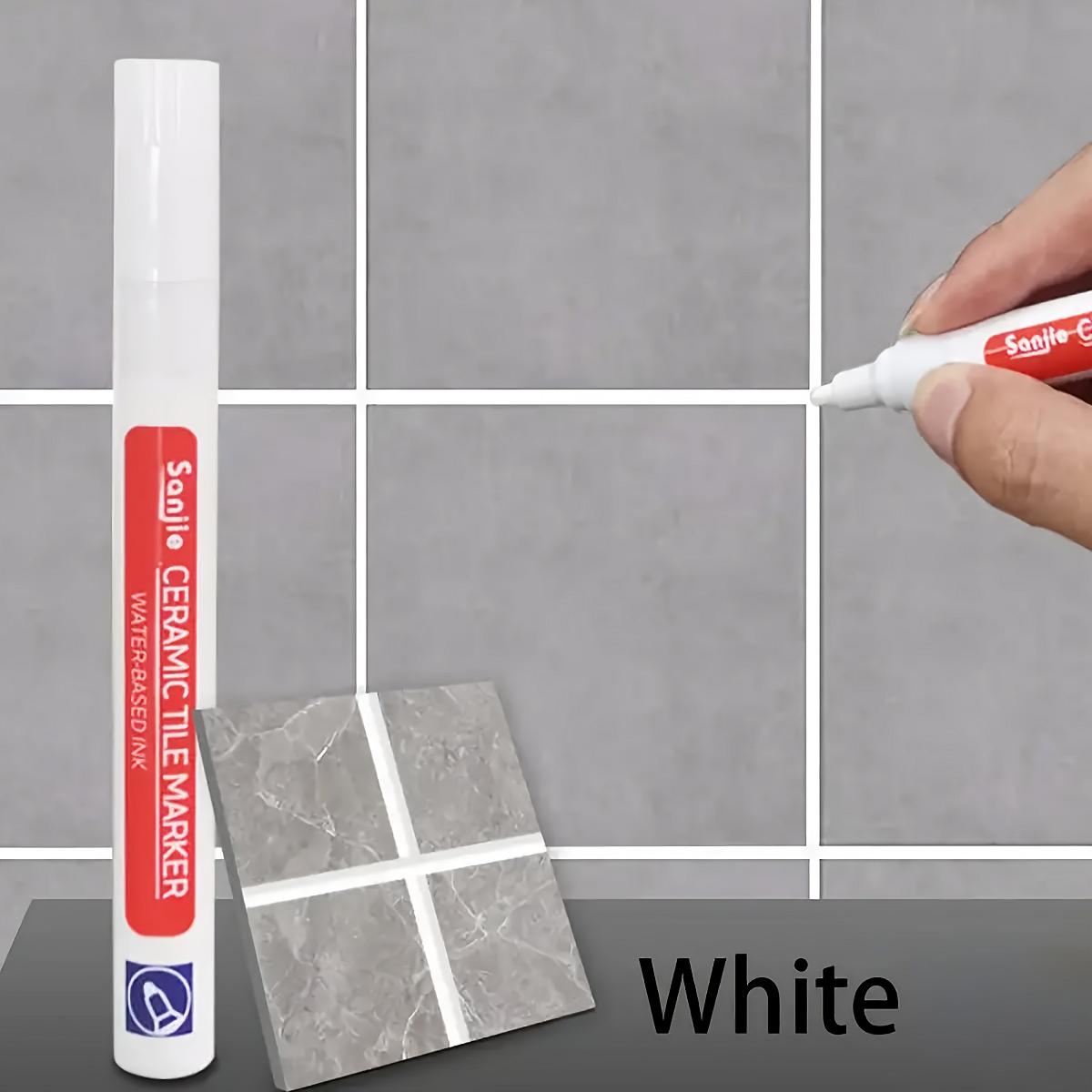 1 Stück wasserdichter Fliesenmarker, Fugenstift, Wandnahtstift für Fliesen, Boden, Badezimmer, Dekontamination, Nahtreparaturwerkzeuge, für Hotels 1pc weiß