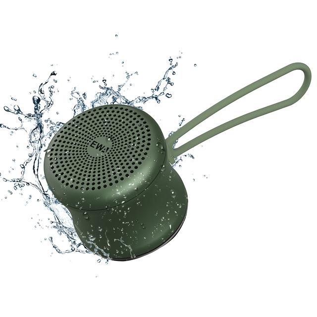 EWA A106 Pro Mini-Bluetooth-Lautsprecher mit individuellem Bassstrahler, IPX7 wasserdicht, super tragbare Lautsprecher, im Reiseetui verpackt armee grüne
