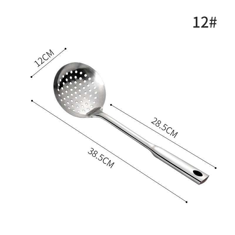 Nudelsieb aus Edelstahl mit langem Griff, Ramen-Schaufel, Ölabschäumer, Lebensmittelsieb mit Aufhängeloch-Design, Kochutensilien gray