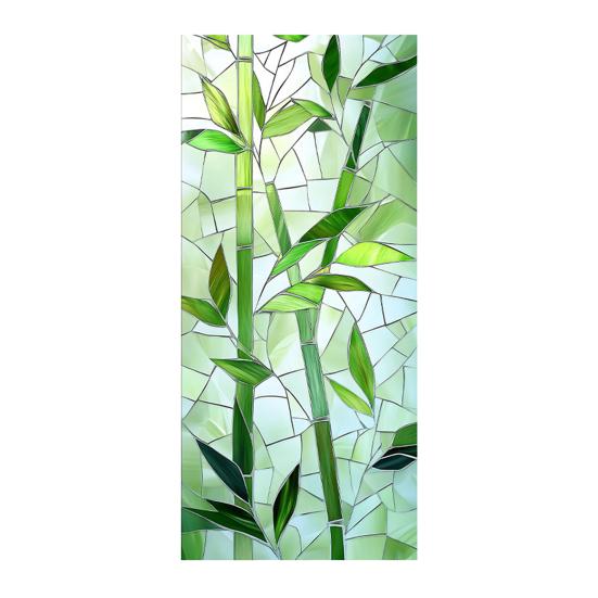 Fenster-Sichtschutzfolie Buntglas Floral Statische Fensterfolie Dekorativ UV-Blockierend Hitzeregulierend Glasaufkleber für Glastüren Fenster H