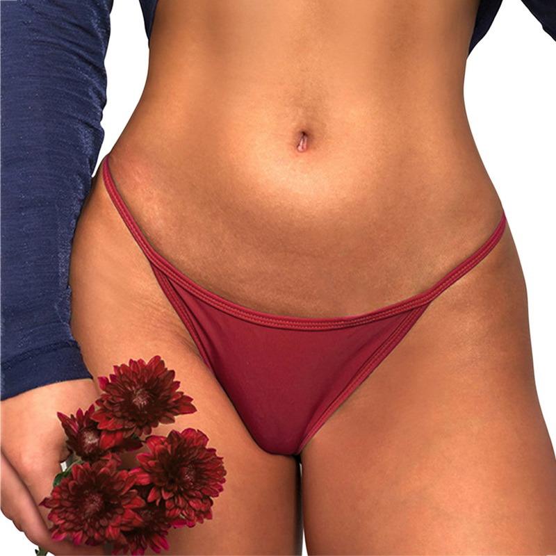 Damen Tangas G-String Sexy Höschen Damen Unterwäsche Nahtlose Höschen Unterwäsche Mode Slips Dessous Unterhosen L wein rot