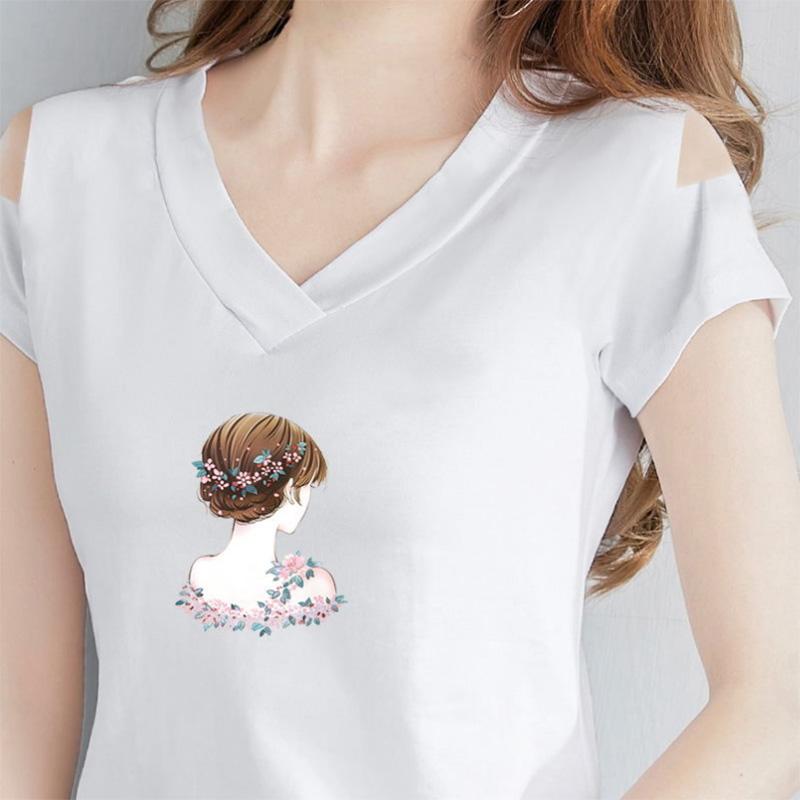 Sommer Dünne Off-die-schulter T-shirt Schwarzes Kurzarm T-shirt frauen Leck-schulter Ein-wort V-ausschnitt Top Koreanische Version Abnehmen Bottoming Shirt M weiß