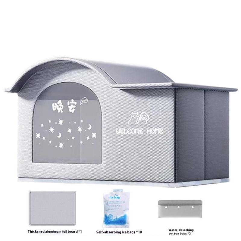 Haustier Kühlhaus Faltbares Katzen Kühlhaus Isoliert Klimatisiert Katzen Hundehütte Outdoor Indoor, Sommer Katzen Unterschlupf XLarge size