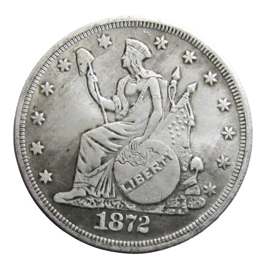 Alte Morgan US-Dollar 1872 Gedenkmünze Sammeln Währung Druckguss silber