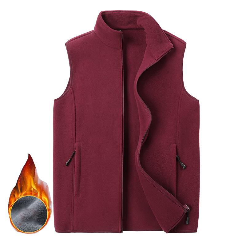 Große Größe 8XL Herbst- und Wintermode Einfarbige Weste Herren Große Größe Ärmellose Jacke Herrenweste Lockerer lässiger Sportmantel 2XL rot