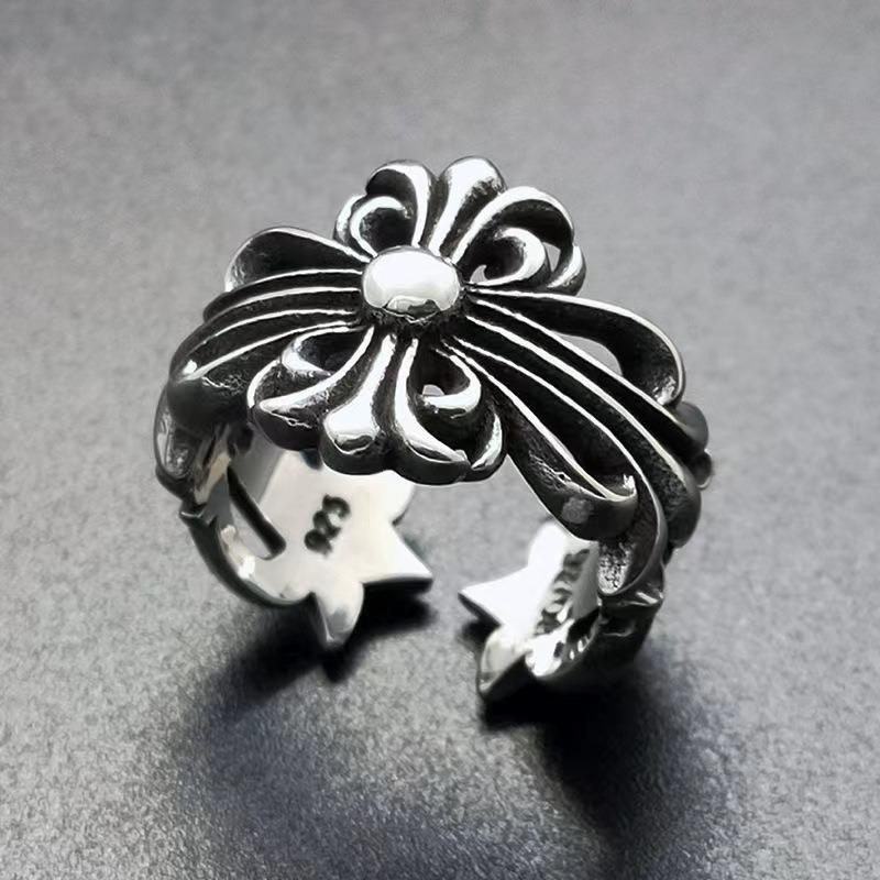 Rock Hip Hop Vintage Ring Hipster Übertrieben Krähe + Zeigefingerring Damen Kreuz Gravierter Ring adjustable opening