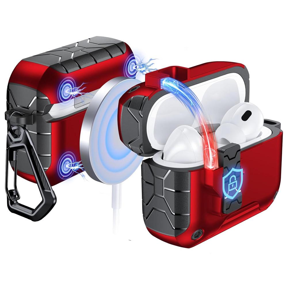 Magnetische Auto-Lock-Hülle für AirPods Pro 3 Handy-Ständer Hülle Abdeckung mit Reinigungsset Schlüsselanhänger Schutzhülle für AirPods Pro 3