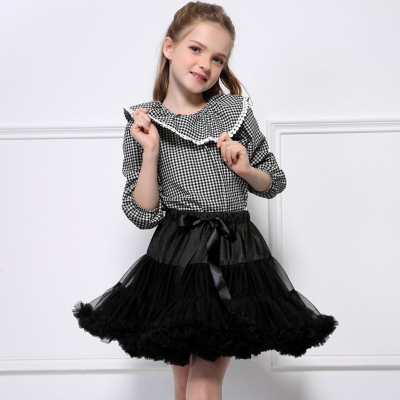 Kinder Mädchen Tüll Rock Baby Mädchen Kleidung Tutu Pettiskirt Rock Mode Mädchen Kleidung Prinzessin Röcke Rock Für Mädchen Kleidung 8-10years schwarz