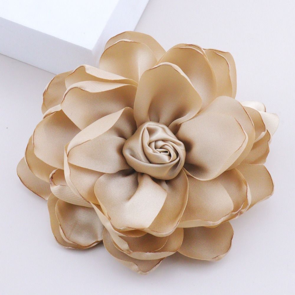 Anzug Pullover Mantel Corsage Schmuck Abzeichen Zubehör Tuch Kunst Anstecknadeln Neue Große Blume Brosche khaki