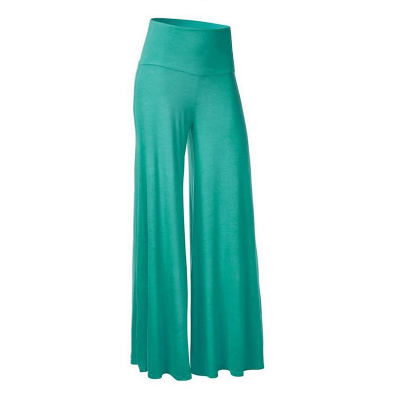 Damen Weite Hosen Frühling Sommer Dünn Stretch Hoher Bund Palazzo Hosen Koreanische Freizeit Hosen Locker Oversize Bodenlange Hosen 2XL grün