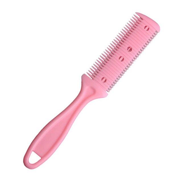Haarschnitt-Styling-Friseurscheren-Rasiermesser-Magie-Klinge-Kamm-Friseur-Werkzeugsatz 1PCS Top-Qualität Doppelseitiges Messer Haarschere rosa